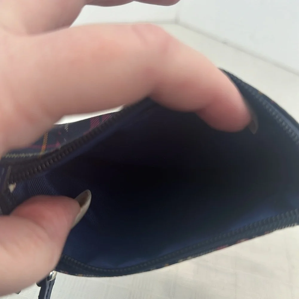 Coach Authentic Tartan Blue Plaid Metallic Wristlet, Style No. F48110 - Picture 7 of 9